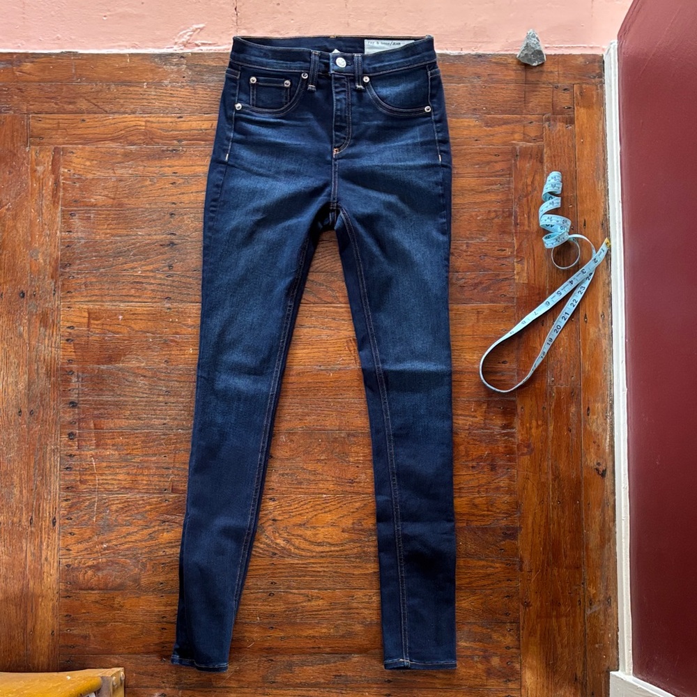 Rag & Bone High Rise Skinny Dark Blue Women's Jeans
